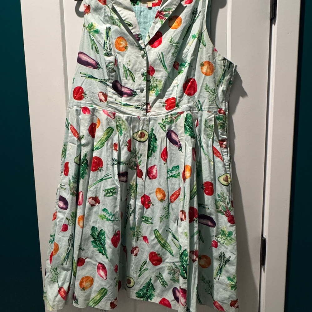 Modcloth Multicolor Vegetable Print Dress